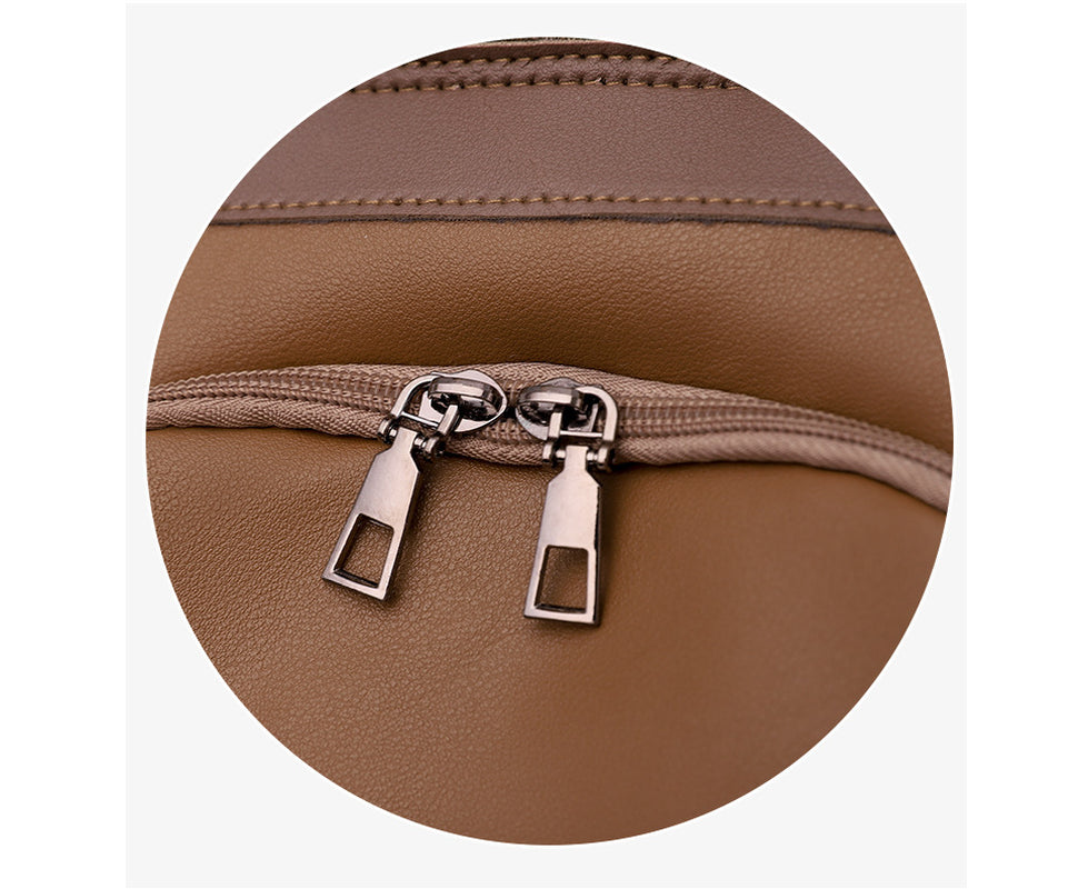 Women's Retro Soft PU Anti-Theft Shoulder Backpack for Travel