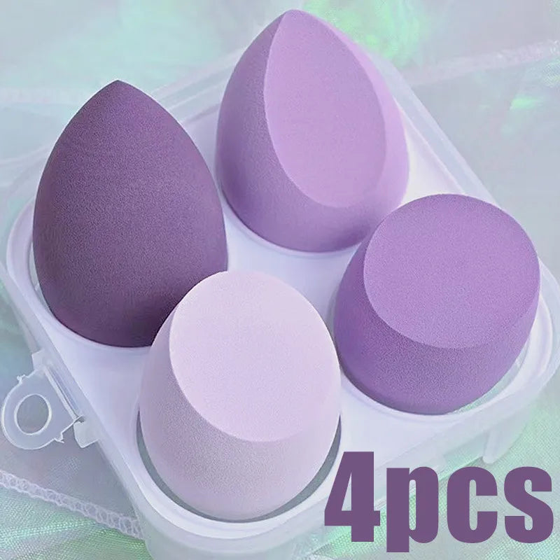 4-Pack Beauty Egg Makeup Blenders - Cosmetic Puffs for Foundation and Powder Application - Essential Makeup Tools for Women