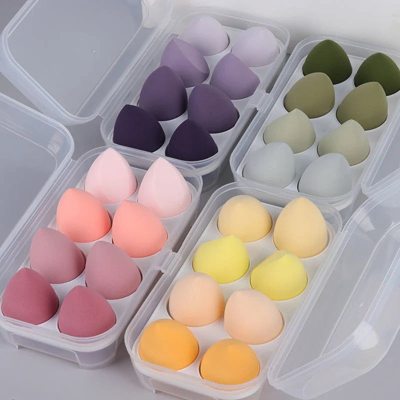 4-Pack Beauty Egg Makeup Blenders - Cosmetic Puffs for Foundation and Powder Application - Essential Makeup Tools for Women
