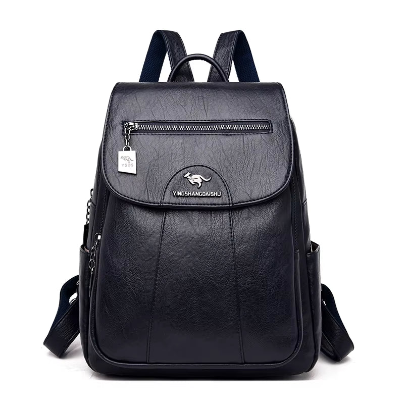 Women's High-Quality Sheepskin Leather Backpack - 9 Color Options for Travel and School Use