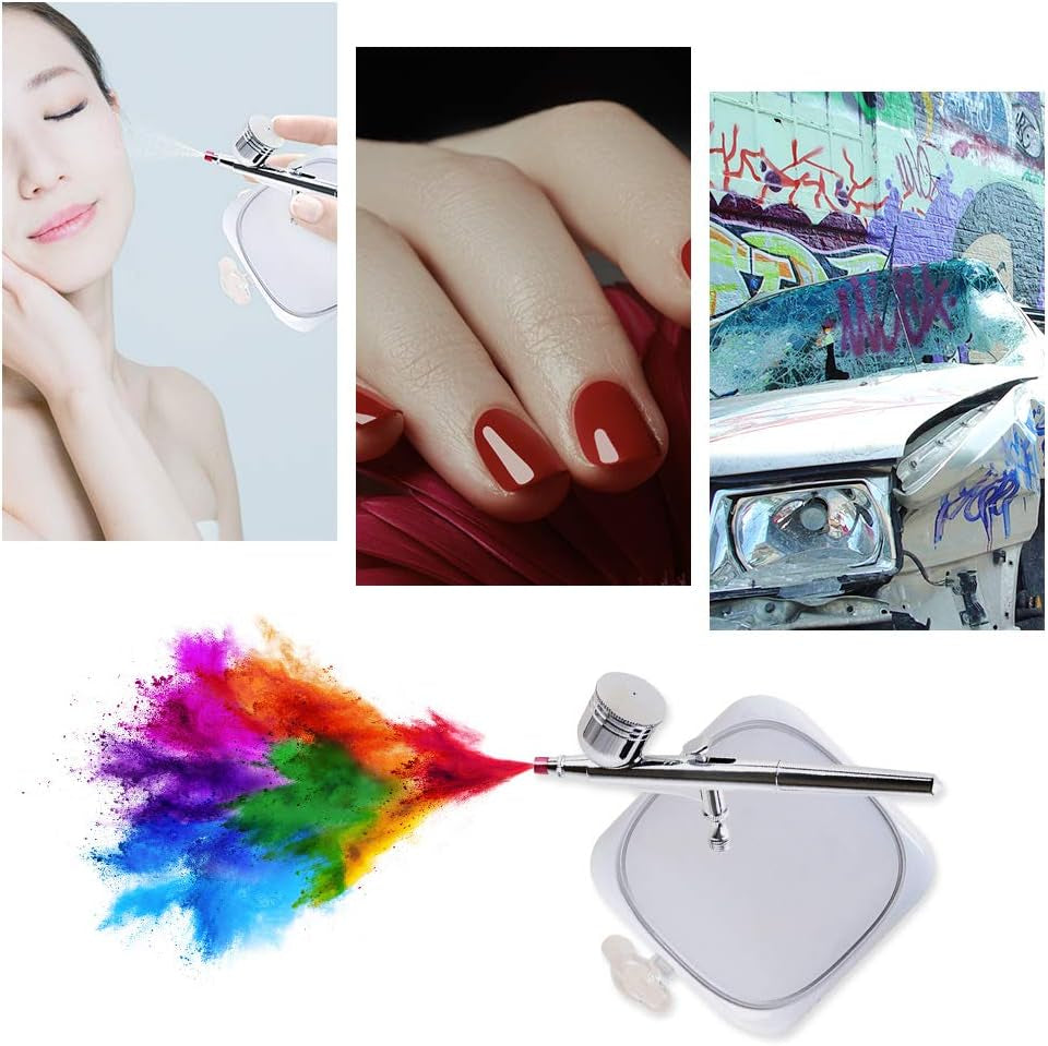 Professional Airbrush Makeup Kit with Rechargeable Compressor for Skin Care, Nail Art, and Tattoo Applications