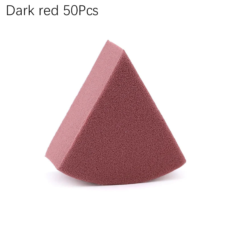 Triangle Makeup Blender Set - 20/50 Pcs in 7 Colors for Liquid Foundation and Powder, Suitable for Wet and Dry Application