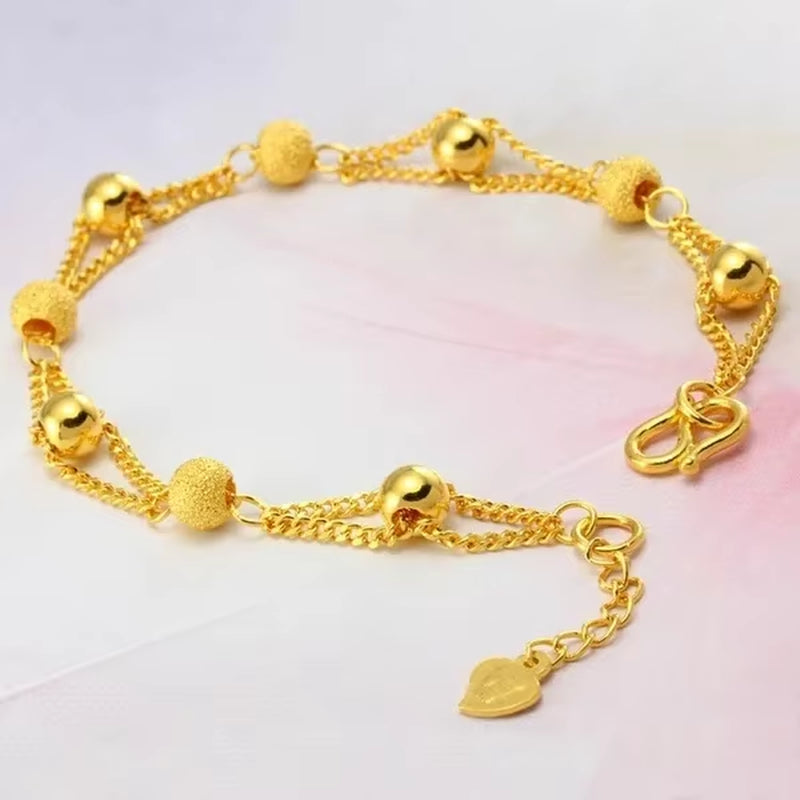 2024 Luxury Gold Bead Bracelets for Women - Elegant Friendship Jewelry for All Genders