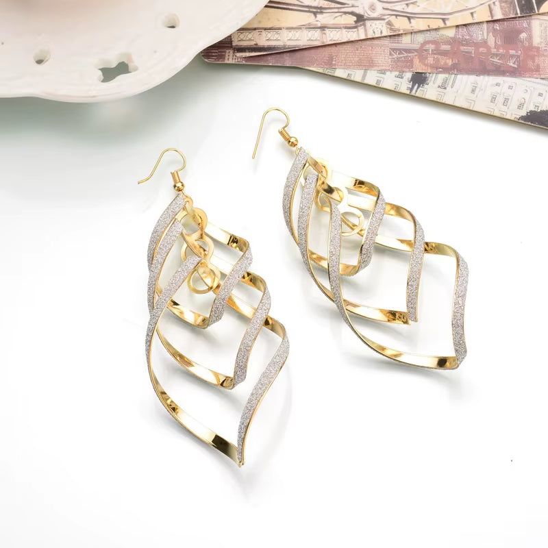 Trendy Frosted Tassel Earrings 2022 - Bohemian Long Earrings for Women and Girls, Fashionable Punk Metal Jewelry
