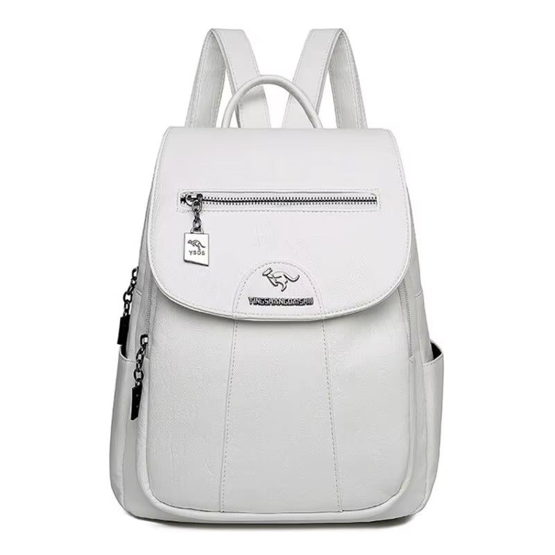 Women's High-Quality Sheepskin Leather Backpack - 9 Color Options for Travel and School Use