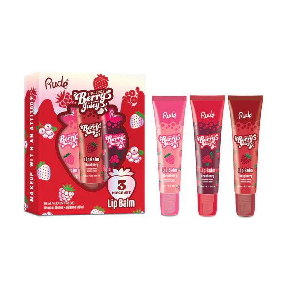 RUDE Berry Juicy Lip Balm Trio Set