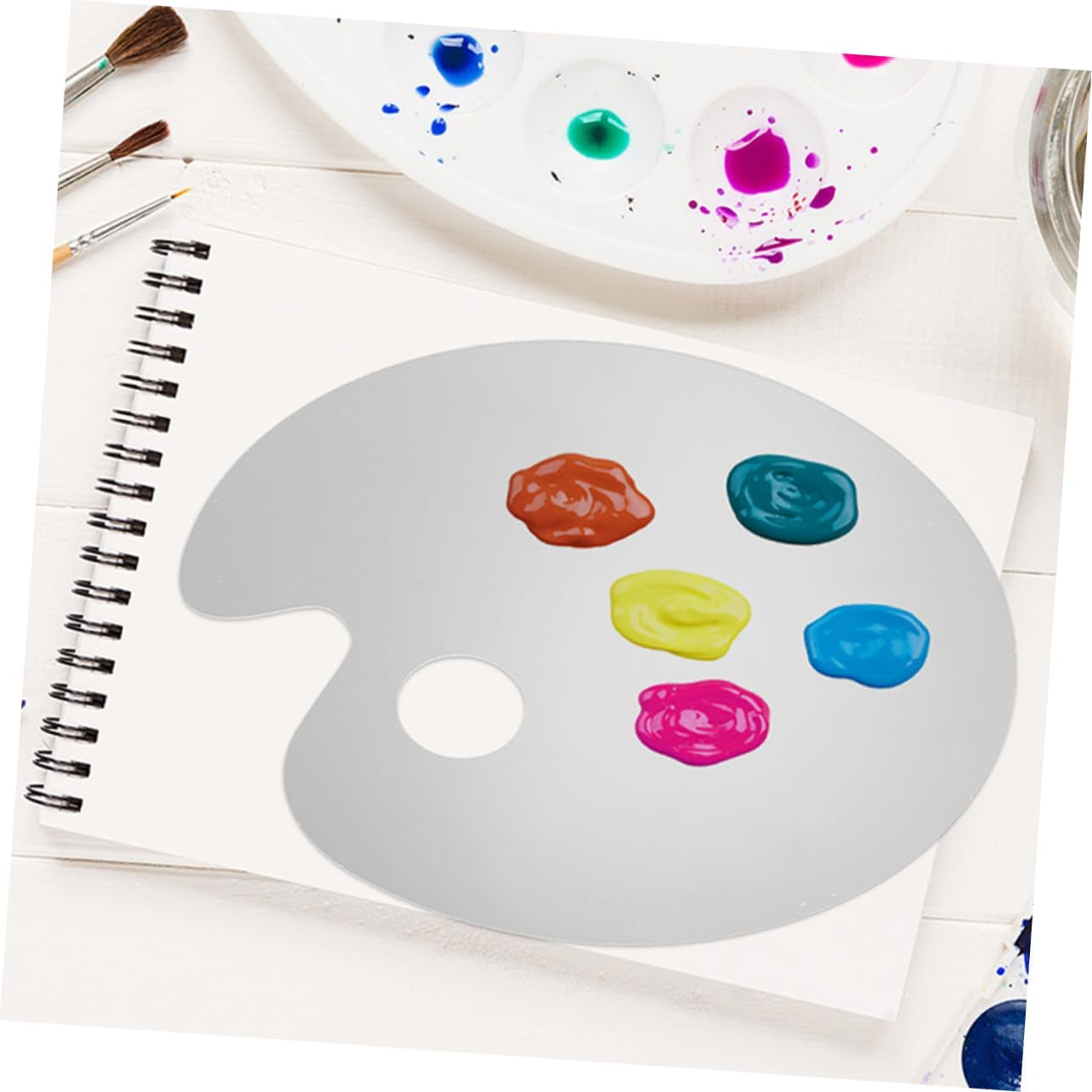 Dual-Function Acrylic Makeup Mixing Palette with Spatulas for Professional Makeup Artists and Beauty Enthusiasts