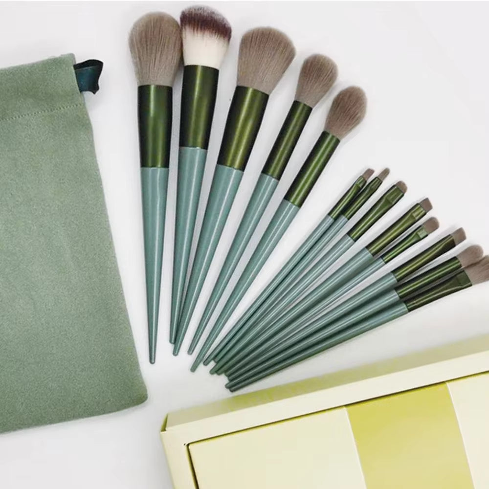 13-Piece Professional Makeup Brush Set with Concealer Brush and Storage Box