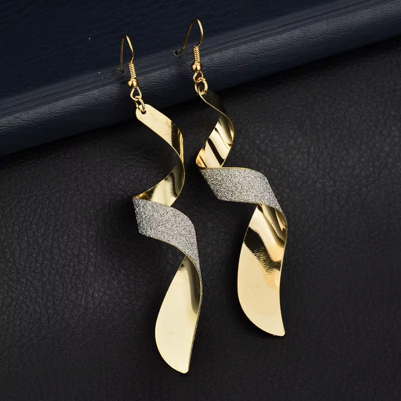 Trendy Frosted Tassel Earrings 2022 - Bohemian Long Earrings for Women and Girls, Fashionable Punk Metal Jewelry