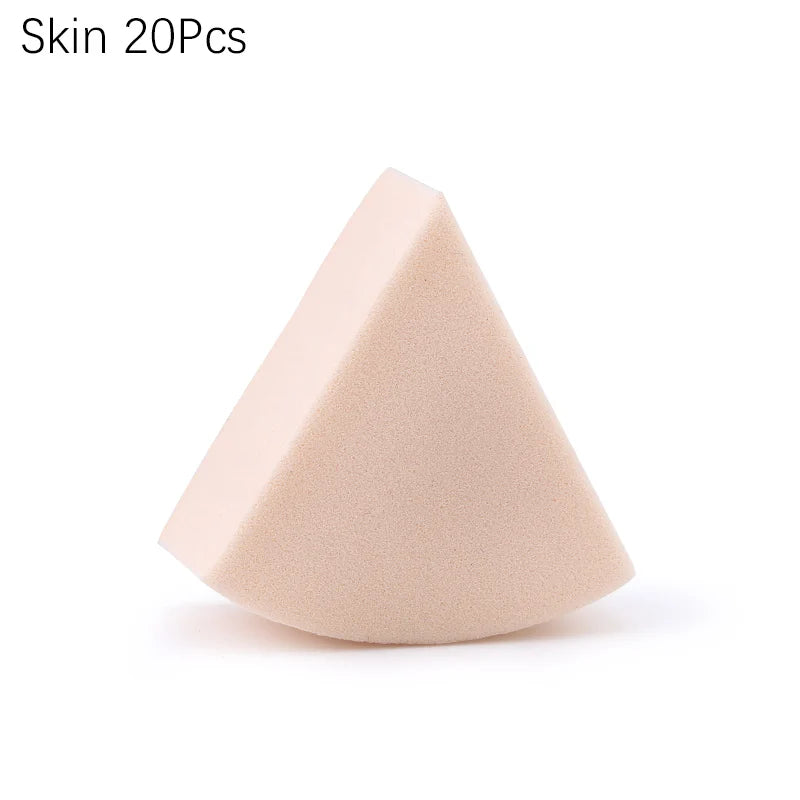 Triangle Makeup Blender Set - 20/50 Pcs in 7 Colors for Liquid Foundation and Powder, Suitable for Wet and Dry Application