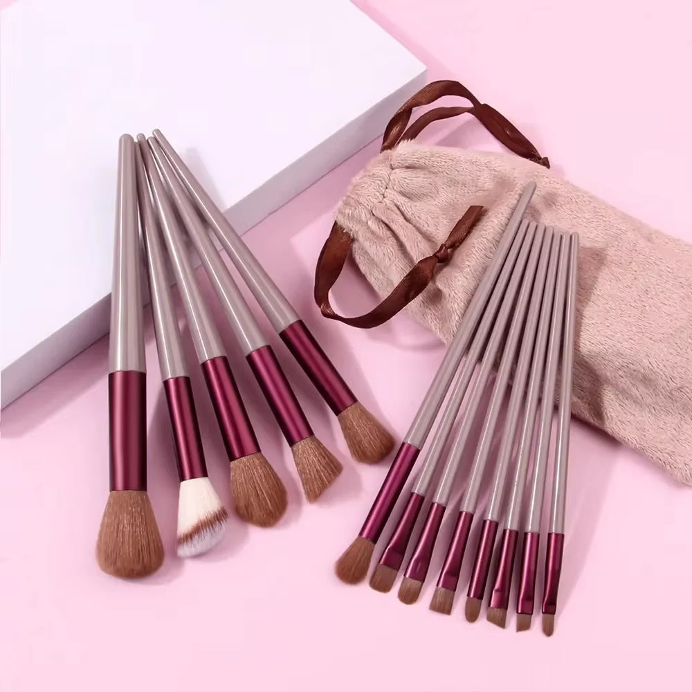 13-Piece Professional Makeup Brush Set with Concealer Brush and Storage Box