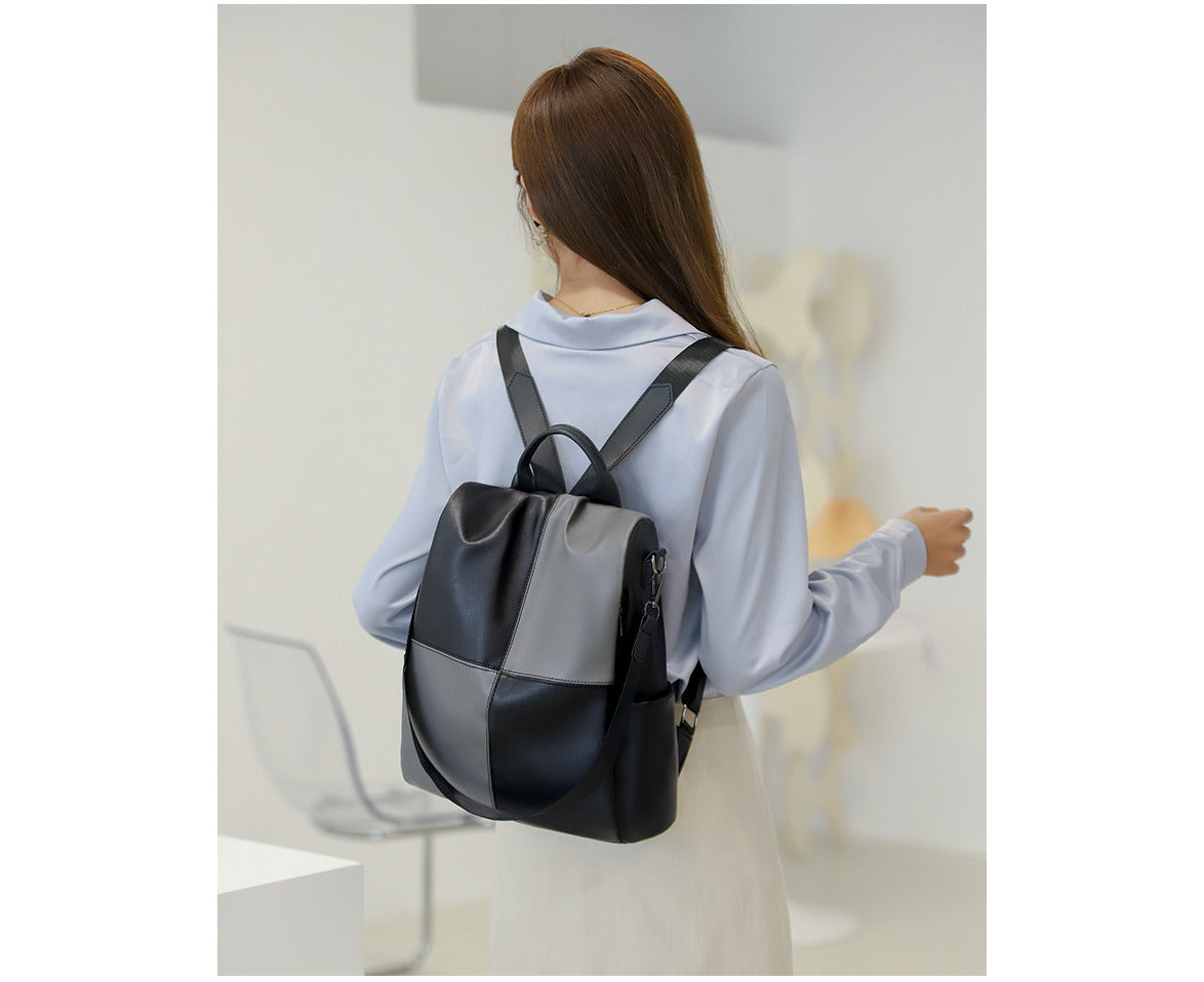 Women's Retro Soft PU Anti-Theft Shoulder Backpack for Travel