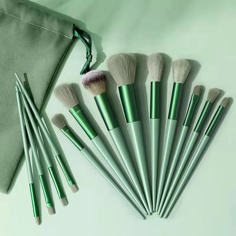 13-Piece Professional Makeup Brush Set with Concealer Brush and Storage Box