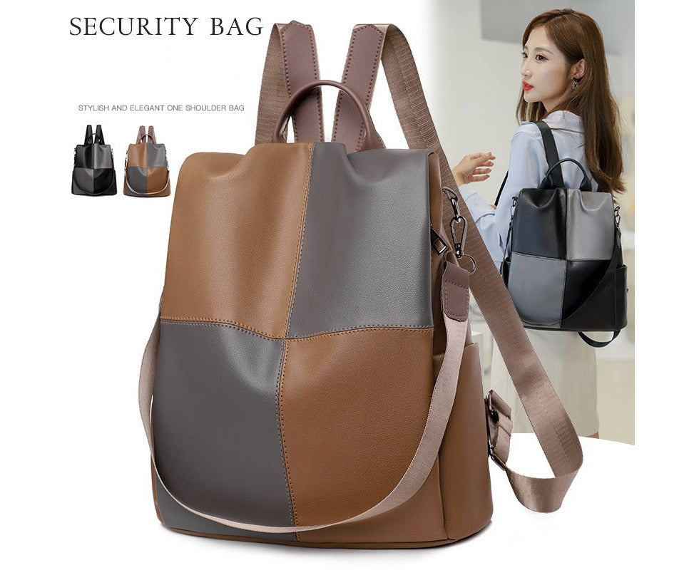 Women's Retro Soft PU Anti-Theft Shoulder Backpack for Travel