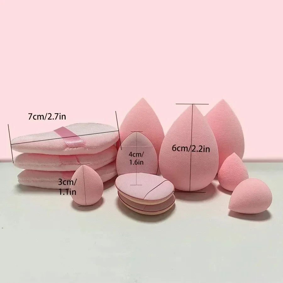 12-Piece Makeup Sponge Blender Set - Soft Cosmetic Puffs for Foundation and Powder Application - Essential Beauty Tools for Women