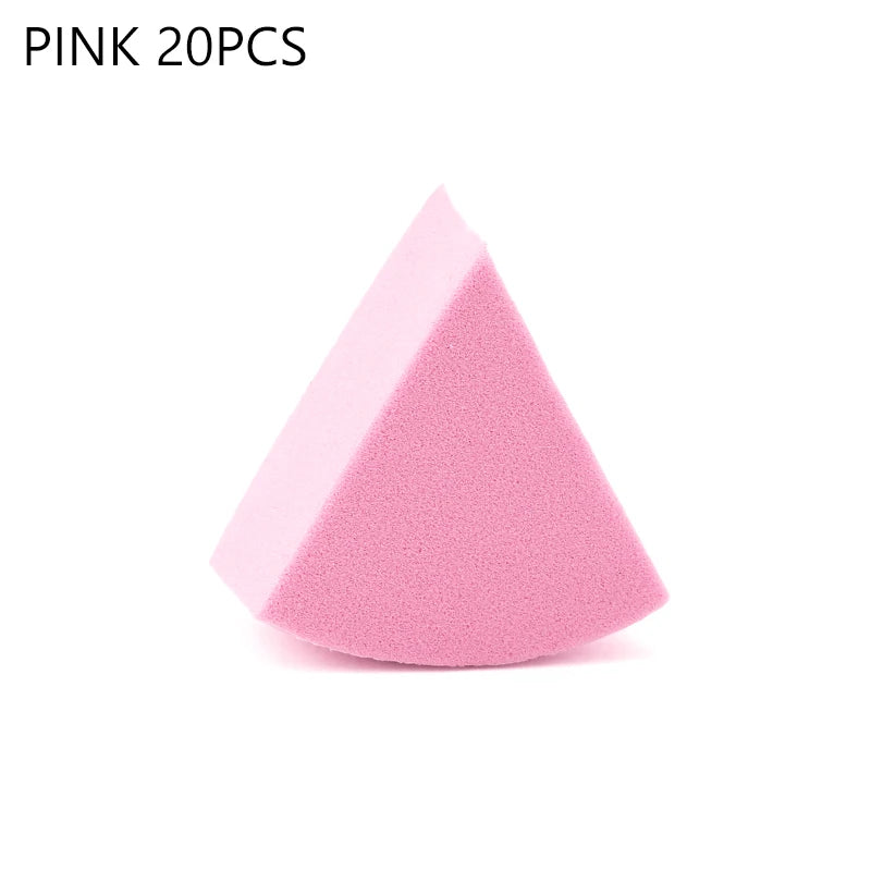 Triangle Makeup Blender Set - 20/50 Pcs in 7 Colors for Liquid Foundation and Powder, Suitable for Wet and Dry Application