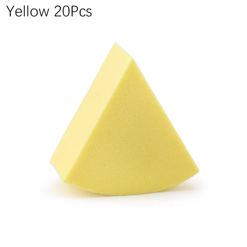 Triangle Makeup Blender Set - 20/50 Pcs in 7 Colors for Liquid Foundation and Powder, Suitable for Wet and Dry Application