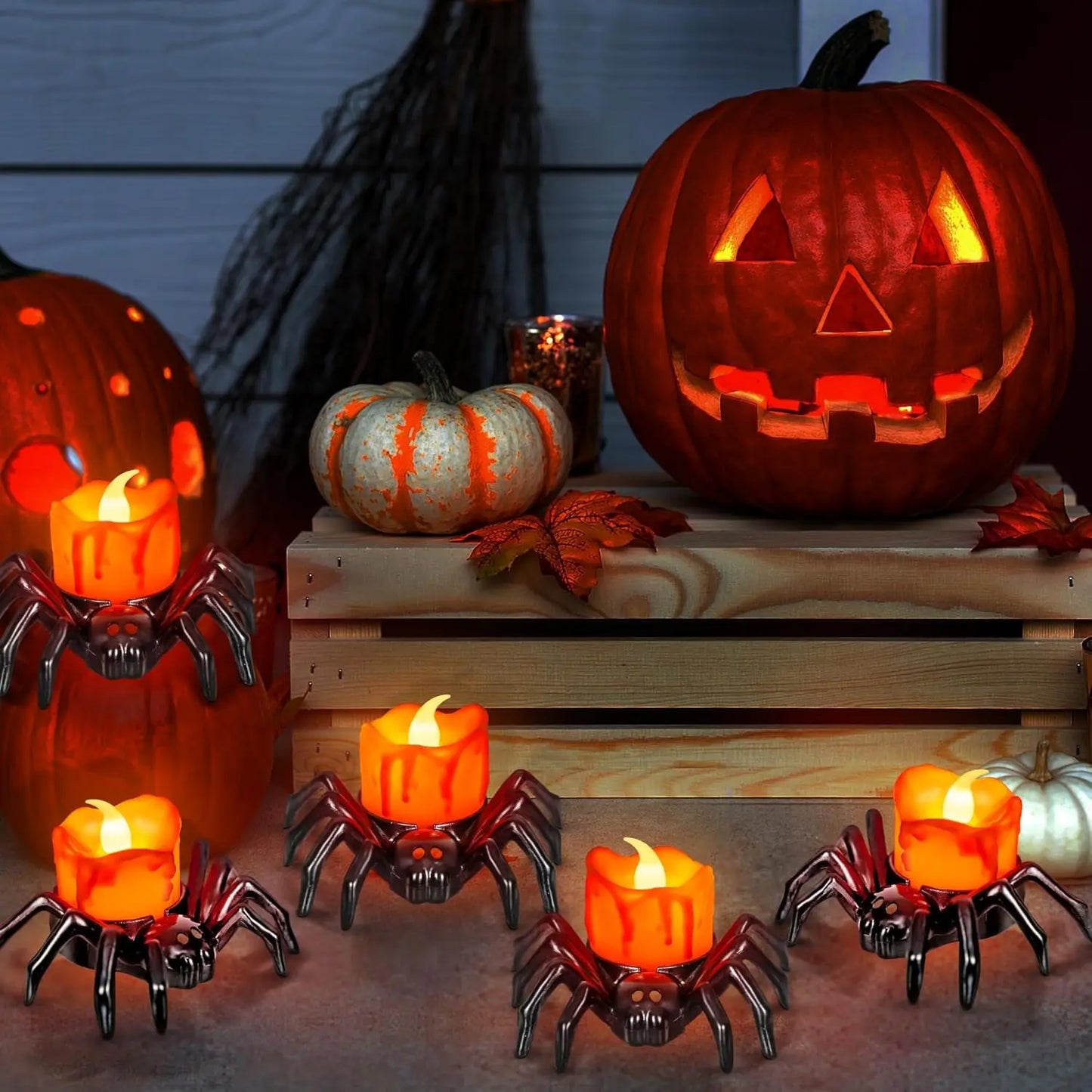Halloween Spider Candle Lights