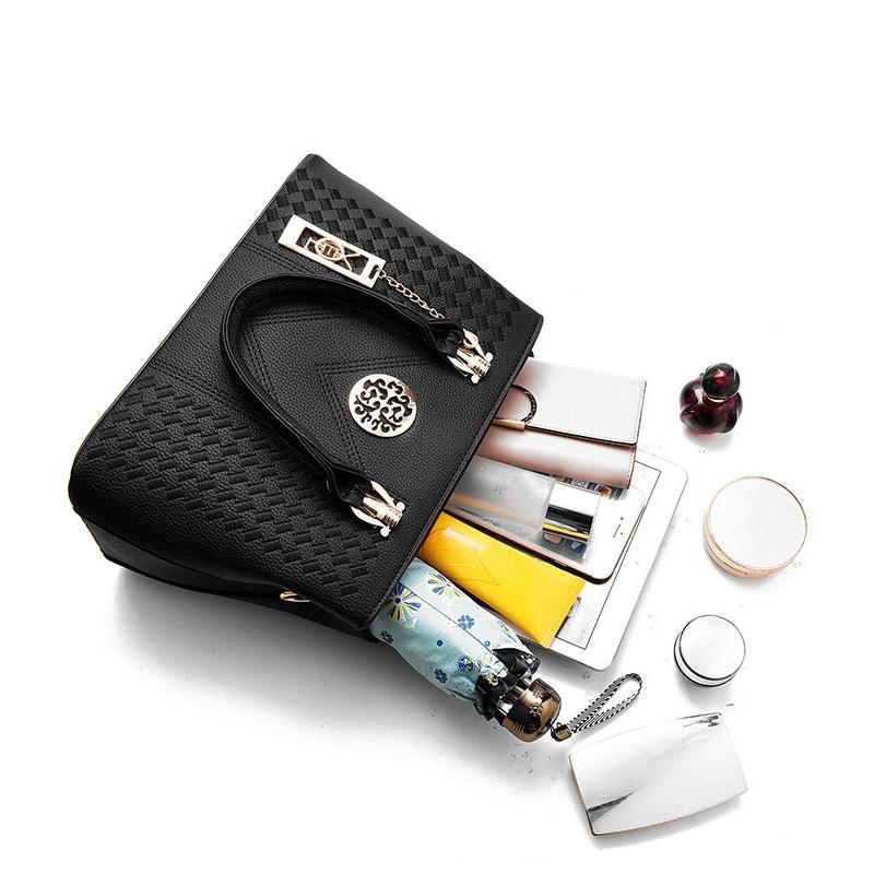 Women Leather Messenger Handbag - Stylish and Functional - Khaki