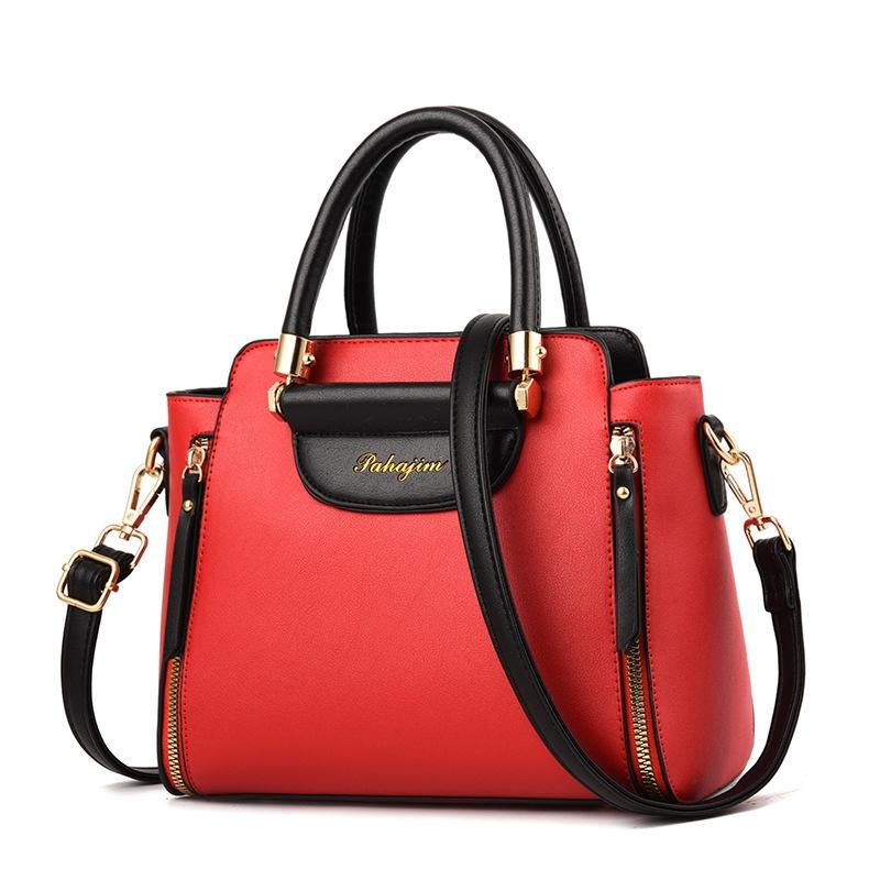 Contrast Material Ladies Handbag - Blue White