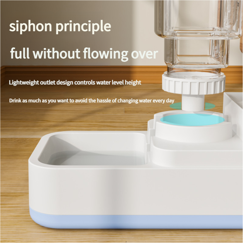 Grey 2-in-1 Automatic Pet Water and Food Dispenser