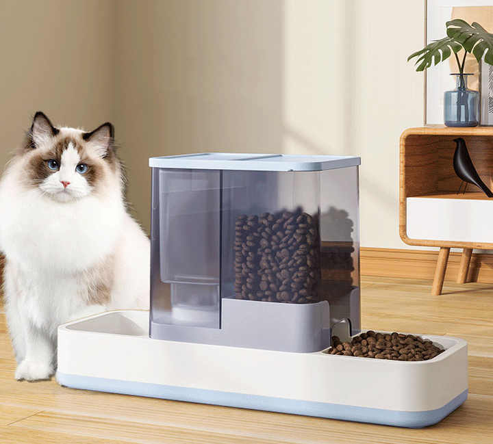 Grey 2-in-1 Automatic Pet Water and Food Dispenser