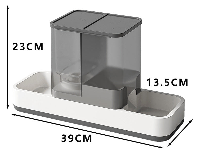 Grey 2-in-1 Automatic Pet Water and Food Dispenser
