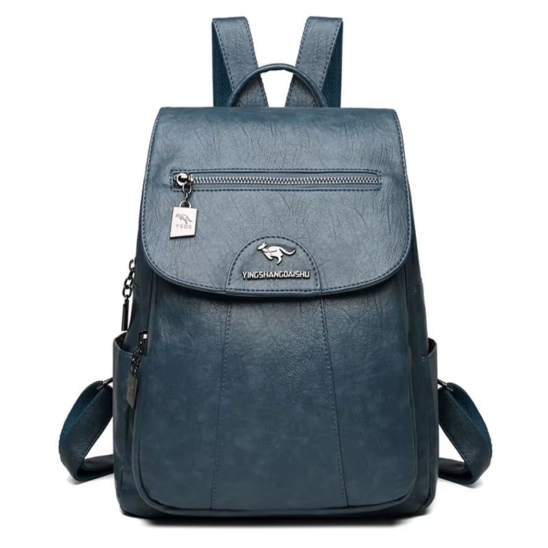 Women's High-Quality Sheepskin Leather Backpack - 9 Color Options for Travel and School Use