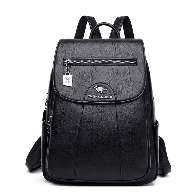 Women's High-Quality Sheepskin Leather Backpack - 9 Color Options for Travel and School Use