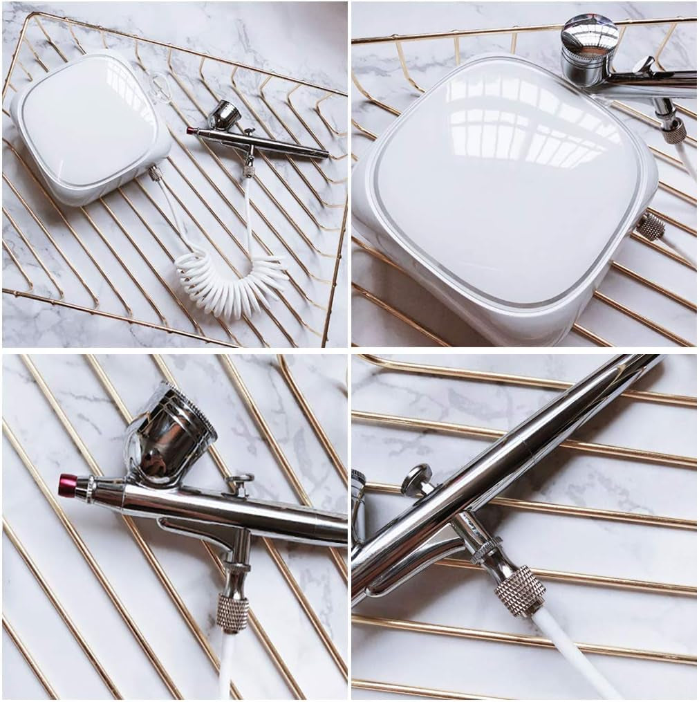 Professional Airbrush Makeup Kit with Rechargeable Compressor for Skin Care, Nail Art, and Tattoo Applications
