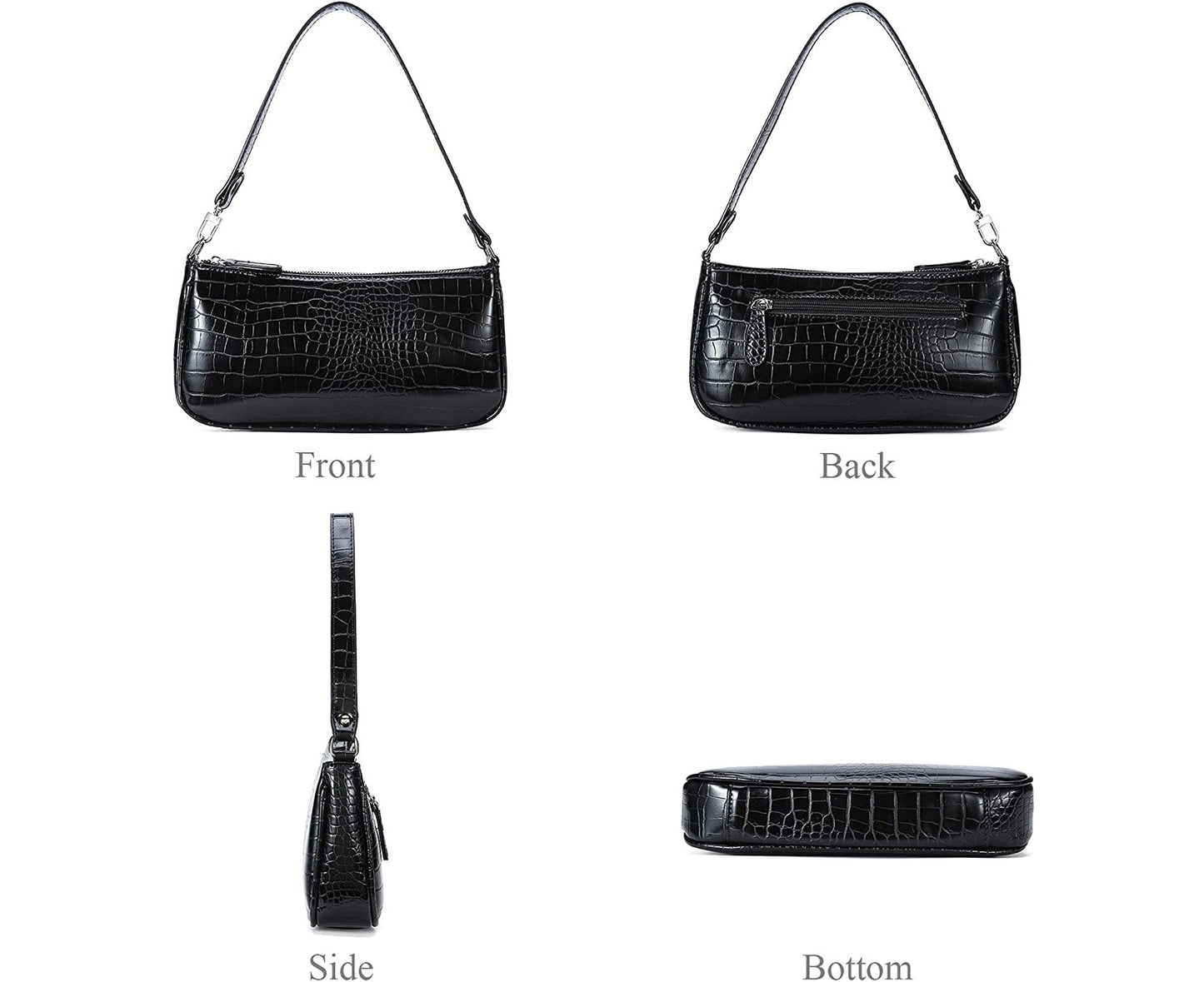Elegant Mini Shoulder Bags for Women with Crocodile Pattern Design