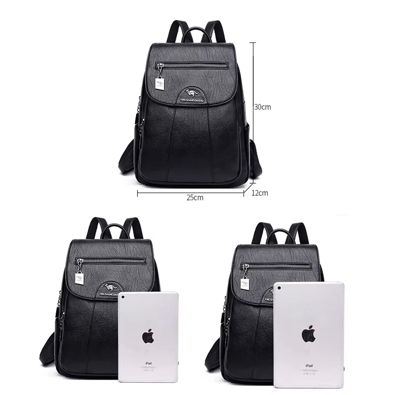 Women's High-Quality Sheepskin Leather Backpack - 9 Color Options for Travel and School Use