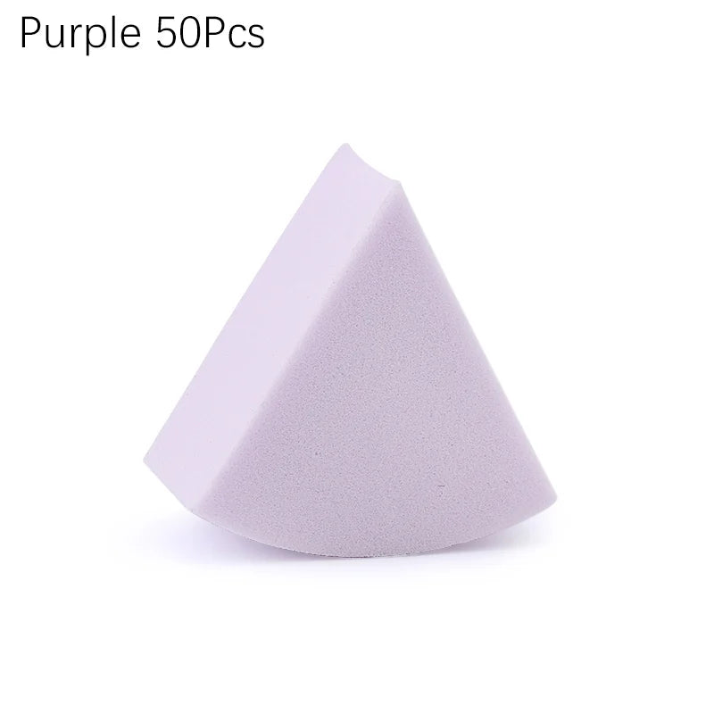 Triangle Makeup Blender Set - 20/50 Pcs in 7 Colors for Liquid Foundation and Powder, Suitable for Wet and Dry Application