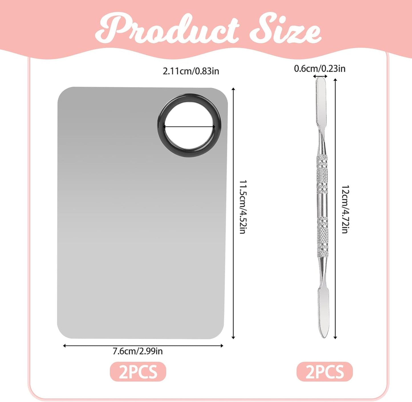 Makeup Mixing Palette Set with Spatula - Includes 2 Palettes and 2 Color Sticks for Foundation and Contouring - Travel-Friendly Makeup Tools