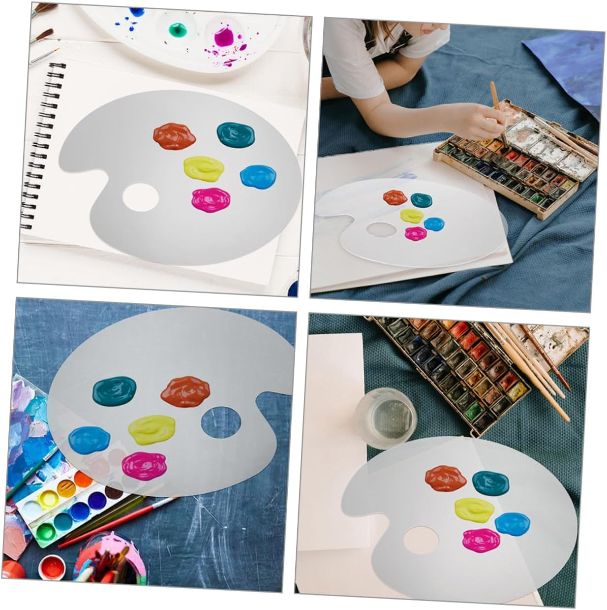 Dual-Function Acrylic Makeup Mixing Palette with Spatulas for Professional Makeup Artists and Beauty Enthusiasts