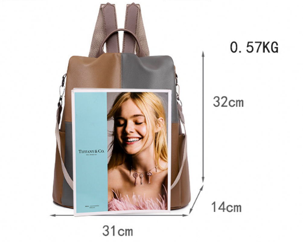 Women's Retro Soft PU Anti-Theft Shoulder Backpack for Travel