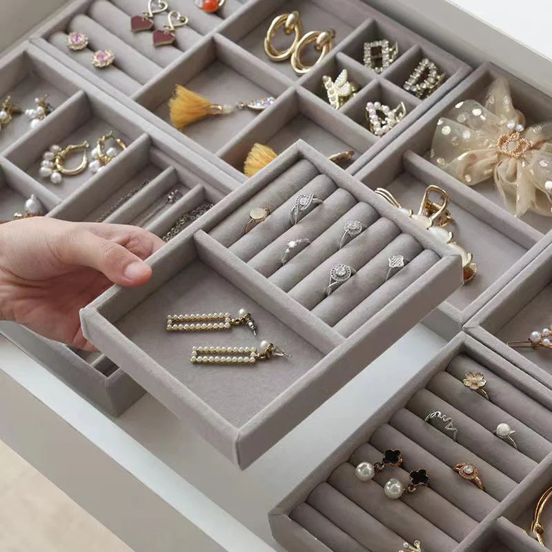 Grey Flannel Jewelry Organizer Box