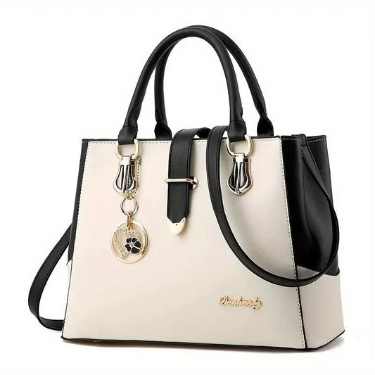Women's One-Shoulder Handbag with Contrasting Design