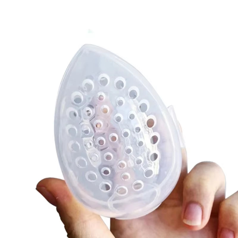 Cosmetic Egg Storage Box for Beauty Sponges - Transparent Makeup Blender Puff Holder Case