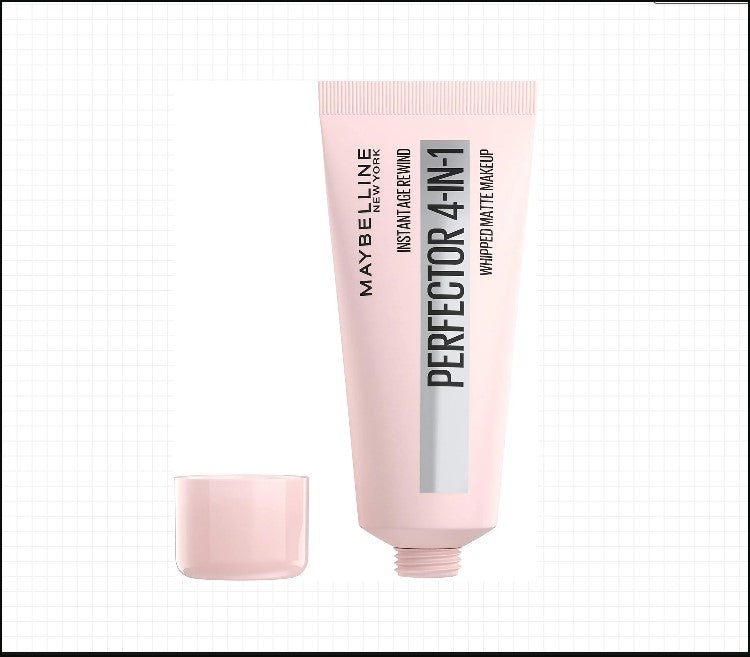 Maybelline Instant Age Rewind 4-In-1 Matte Makeup - Pore Blurring, Blemish Concealing, Skin Tone Evening with Sheer Coverage, Light, 1 Fl Oz