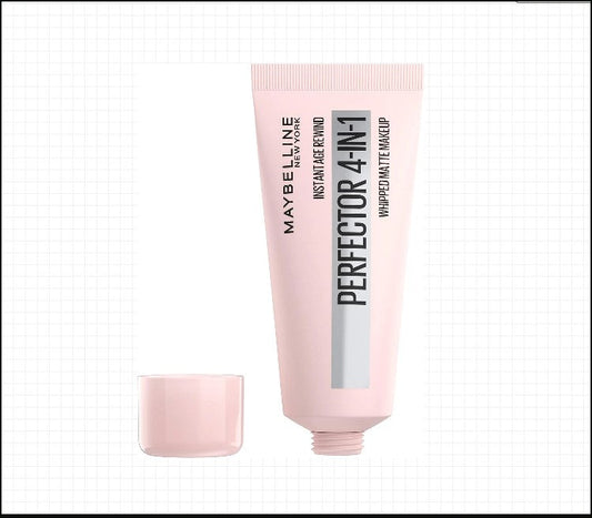 Maybelline Instant Age Rewind 4-In-1 Matte Makeup - Pore Blurring, Blemish Concealing, Skin Tone Evening with Sheer Coverage, Light, 1 Fl Oz