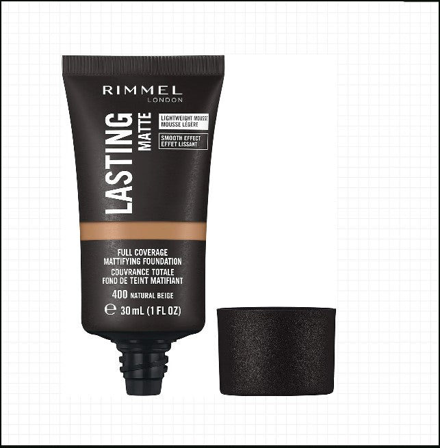 Lasting Matte Full Coverage Lightweight Foundation, 30ml, Shade 400 Natural Beige