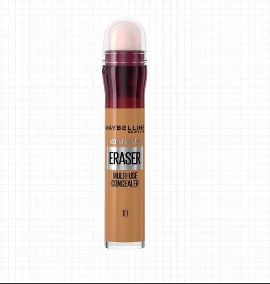 Maybelline Instant Anti-Age Eraser Eye Concealer for Dark Circles and Blemishes, Ultra Blendable Formula, Dermatologist Tested, Suitable for Sensitive Skin - 10 Caramel