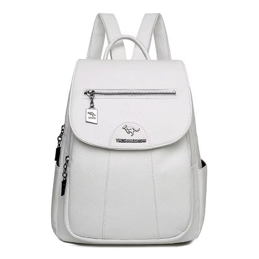 Women's High-Quality Sheepskin Leather Backpack - 9 Color Options for Travel and School Use