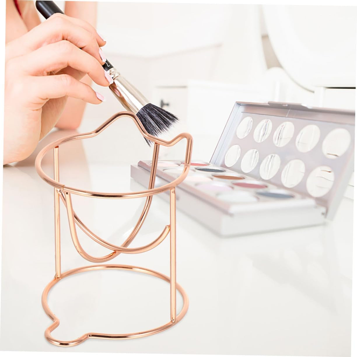 Premium Makeup Blender Drying Rack - Rose Gold Powder Puff Holder and Beauty Sponge Display Stand