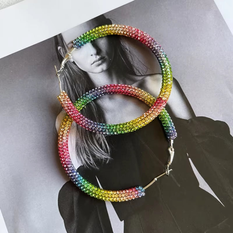 Sophisticated Crystal Hoop Earrings for Women and Girls - Ideal for Celebrations and Formal Events