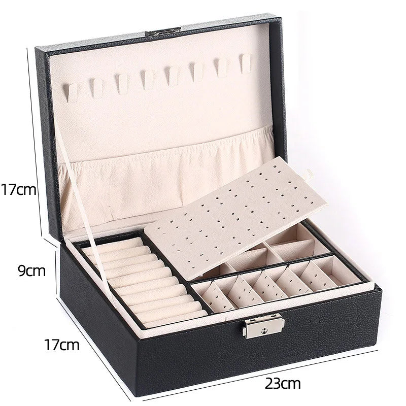2022 Double-Layer Velvet Jewelry Box - European Style Jewelry Storage with Ample Space - Elegant Gift Box