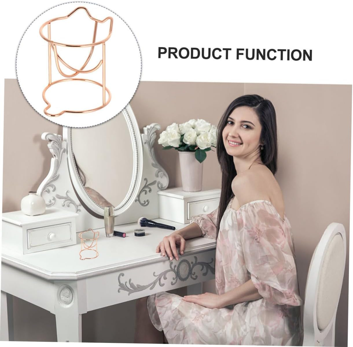Premium Makeup Blender Drying Rack - Rose Gold Powder Puff Holder and Beauty Sponge Display Stand