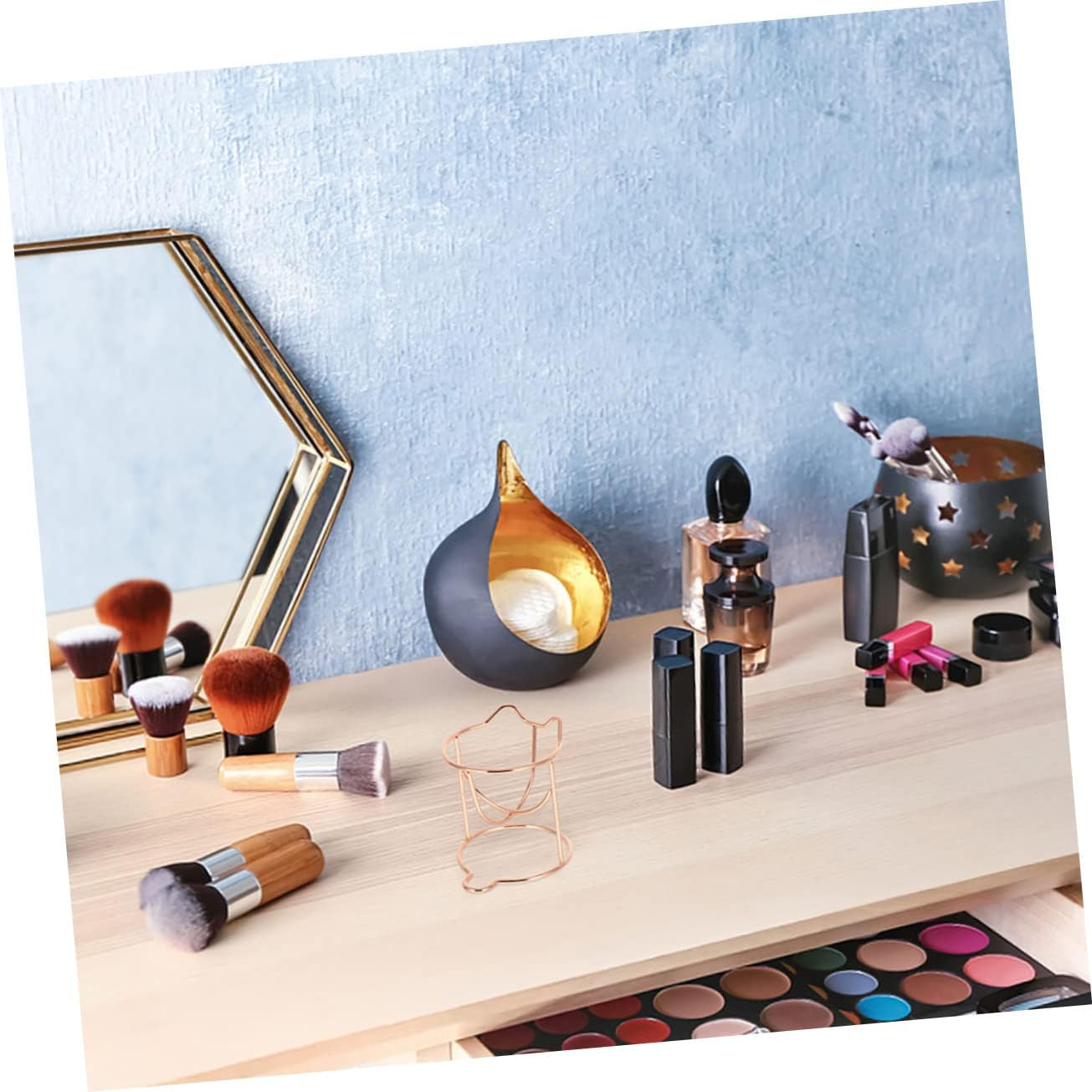 Premium Makeup Blender Drying Rack - Rose Gold Powder Puff Holder and Beauty Sponge Display Stand