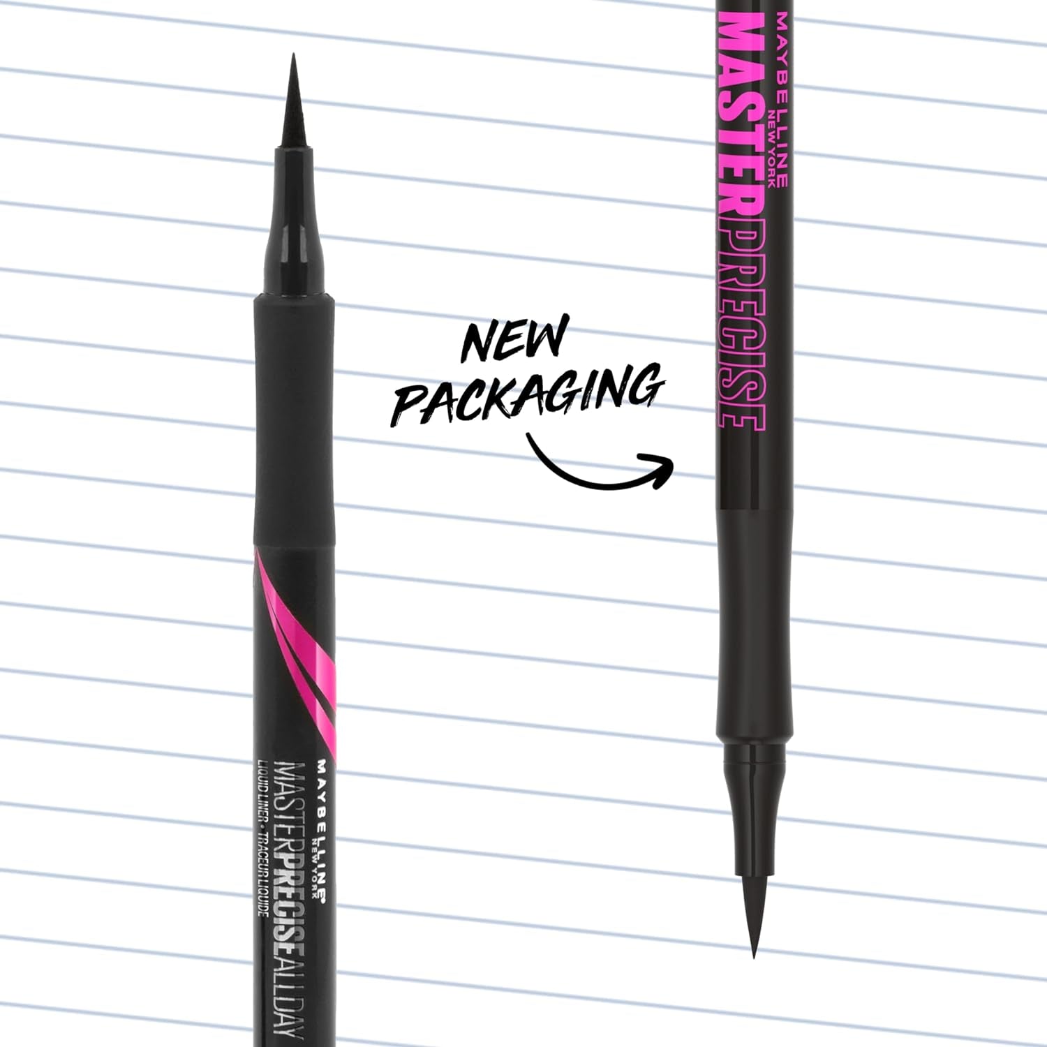 Maybelline Eyestudio Master Precise All Day Liquid Eyeliner in Black, 0.034 Fl. Oz.